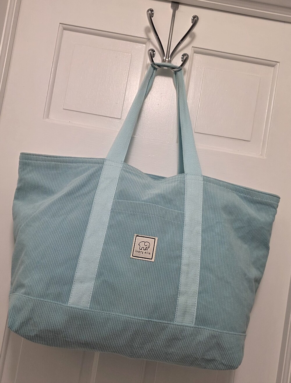 ivory ella Seafoam Corduroy Tote Bag